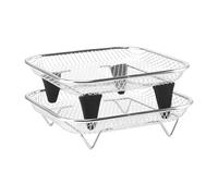 Accesorios para freidora de aire: bandeja apilable, rejilla para pies de silicona, soporte para horno de 2 piezas, rejilla para de metal, asador de acero inoxidable |