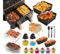 Accesorios para freidora de aire caliente, 20 unidades, accesorios para freidora de aire caliente Cosori 8,5 L, doble pila, compatible con Cookwise 9L & Russell Hobbs 9L freidora de aire caliente