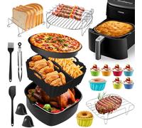 Accesorios para freidora de aire caliente COSORI Turboblaze 5,5L/6L/6,2L/6,4L y Ninja AF180EU 6,2L, 20 unidades, juego de accesorios para airfryer compatible con Philips NA230 de 6,2 L y Russell Hobbs