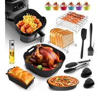 Accesorios para freidora de aire caliente para COSORI 5,5 L - 6,4 L y Ninja AF140/AF180, 17 accesorios para airfryer juego de moldes de silicona compatible con Philips Airfryer 2000 Serie NA230 6,2 L
