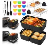 Accesorios para freidora de aire caliente para Ninja Foodi Flexdrawer AF500EU 10,4 L - 22 piezas Ninja Airfryer molde de silicona, juego de accesorios, 1 x 10,4 l y 2 x 5,2 L Airfryer silicona inserto