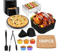 Accesorios para freidora de aire compatibles con Philips Essential 4,1L (HD9200/HD9252/HD9255/NA229/00) - Reutilizables, sin BPA (115 piezas)