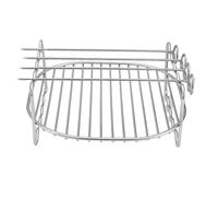 Accesorios para freidora de aire con brochetas, parrilla de acero inoxidable, estante de doble nivel, soporte de cocina multifunción, accesorio ideal para horno de 6, 7, 8 pulgadas, herramienta de