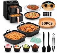 Accesorios para freidora de aire COSORI Turbo Tower 10,8 L (6,5 L / 4,3 L) moldes de silicona, bandeja para pizza, moldes para muffins de silicona, Imanes de silicona para papel de horno