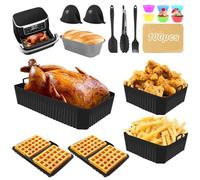 Accesorios para Freidora de Aire Ninja AF500EU, Accesorios para Airfryer con Molde de Silicona 10,4 L y 5,2 L, Papel Horno, Molde Silicona Gofres, Pan, Cupcakes y Más