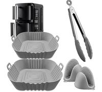 Accesorios para freidora de aire Ninja Double Stack 7.6L SL300UK, SL201: el juego incluye forros de silicona dobles para 7.6L SL300UK, SL300EU, SL201, guantes de silicona, pinzas, forros SL300UK
