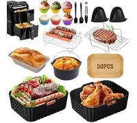 Accesorios para freidora de aire para Philips Airfryer 4000 Series Stacked Dual Basket 10L, moldes de silicona sin BPA para freidora de aire, rejilla de parrilla, moldes