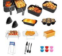 Accesorios para freidoras de aire caliente para Ninja Foodi AF400EU, AF300EU, accesorios para freidoras Ninja Foodi Max Dual Zone, inserto de silicona con otros accesorios de airfryer Dual Zone Air