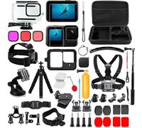 Accesorios para GoPro Hero 13 Black, Saprdii impermeable, carcasa impermeable, accesorios de snorkeling, filtro de palo selfie y más, kit de accesorios para GoPro Hero 13