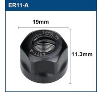 Accesorios para herramientas de corte CNC ER8ER40 Tuercas de sujeción en acero de aleación, diseñadas para mejorar la longevidad de la herramienta (ER11-A)