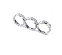 Accesorios Para Interior Coche Para VW 2017 2018 2019 Para Tiguan Para Atlas Para T-roc 3 Piezas Cubierta Anillo Decorativa Metal Para Perilla Ajuste Aire Acondicionado Automóvil MNGNCBXWK(Plata)