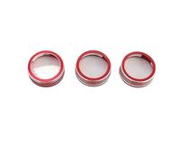 Accesorios Para Interior Coche Para VW 2017 2018 2019 Para Tiguan Para Atlas Para T-roc 3 Piezas Cubierta Anillo Decorativa Metal Para Perilla Ajuste Aire Acondicionado Automóvil MNGNCBXWK(Red)