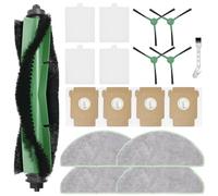 Accesorios para iRobot Roomba Plus 105 Combo+/Y0112/Y0110/Q0110/Q0120/104 Vac/105Vac aspiradora pieza de repuesto, 1 cepillo principal, 4 paño, 4 bolsas de polvo, 4 cepillos laterales, 4 filtros