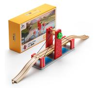 Accesorios para juego de tren de madera SainSmart Jr., puente elevador, compatible con Brio Thomas, Melissa y Doug