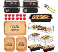 Accesorios para la freidora de aire caliente Ninja Foodi FlexDrawer Dual Zone AF500EU de 10,4 L rejilla de acero inoxidable #304, papel de horno, accesorios para COSORI Dual Blaze TwinFry de 10L