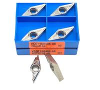Accesorios para máquinas de cuchillas giratorias d 10 piezas VCGT160402 VCGT160404 VCGT160408-AK H01 Herramienta de torneado interno de aleación dura Herramienta de corte de torneado de aluminio(VCGT1