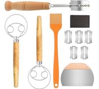 Accesorios para masa madre: cuchillo de panadero (5 piezas), cuchilla para pan, raspador de masa, herramienta para cortar pan (2 piezas), batidor danés con 5 cuchillas de panadero y funda protectora d