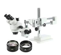 Accesorios para microscopio 3.5X-90X Simul Focal Trinocular Microscopio Doble Boom Soporte Cámara 14MP 144pc Anillo Luz Soldadura Estéreo Microscopio Set Durabilidad y Rendimiento Fiable (juego 4)