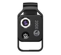 Accesorios para Microscopios Microscopio 200X Portátil USB Microscopio Universal de mobiléfono con 6 LED Luces Durabilidad Y Rendimiento Confiable(Black with CPL)