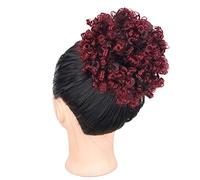 Accesorios para Moño para Mujer Moño de pelo sintético for mujer, extensiones cola caballo peluda afro rizada con moño peludo cordón for mujeres negras