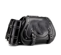 Accesorios para moto Alforja Universal Motocicleta, Bolsa Sillín PU, Lateral Equipo, Herramientas De Almacenamiento WP, Alforjas, Portaequipajes, Trasera(Black)
