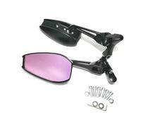 Accesorios para Motocicleta Espejo retrovisor de Cristal Azul de Aluminio para MT-07 MT07 YBR 125Z NMAX 155(Black Purple Glass)