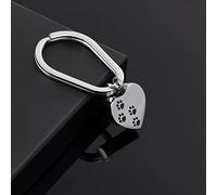 Accesorios para mujeres finamente procesado Paw Print Heart Stainless Steel Cremation Jewelry Urn Ashes Key Chain Charms, 5pcs