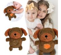 Accesorios para muñecas Luz de respiración para bebé, sueño relajante, amor lunar, respiración, lindo peluche para perros, música calma al bebé en el sueño ~ Peluche con movimiento de respiración y