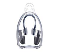Accesorios para nadar, Silicona suave Nariz Clips 2 tapones para los oídos para adultos niños (BLACK)
