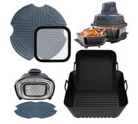 Accesorios para Ninja Crispi Air Fryer FN101 - Molde de silicona resistente al calor Alfombrilla antisalpicaduras Compatible con Ninja Crispy 4 en 1 Portable Glass Cocina Simple y Saludable