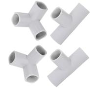 Accesorios para Parque Infantil Conector en T de 4 Piezas | Uniones de Tres Vías para Corralito, Montaje Rápido, Plástico Resistente, Uso Interior en Guardería