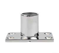 Accesorios para pasamanos de barco hechos de acero inoxidable 316, tubo de base rectangular de 90 grados para aplicaciones marinas estables y seguras (25 mm)