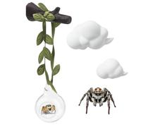 Accesorios para recinto de araña de saltar - 20 cm de nube de bola transparente, kit de tierra realista de araña | reptiles, animales pequeños, mascotas, observación, cría, aula, aficionados, vasijas