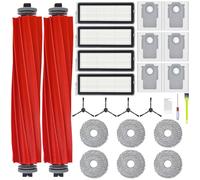 Accesorios para Roborock Qrevo Pro/Qrevo S/Qrevo MaxV/Qrevo Plus Aspirador, Recambios para Roborock 2 Cepillos Principales, 4 Filtros Hepa, 6 Bolsas De Polvo, 8 Paños De Fregona, 4 Cepillos Laterales