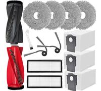 Accesorios para Roborock Qrevo S5V, Qrevo Curv S5X,Qrevo Edge S5A,Qrevo Curv, Qrevo Curve Aspirador Repuesto, cepillo principal, 4 paño de fregona,3 bolsa de polvo, 2 Cepillos Laterales, 2 Filtros