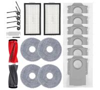 Accesorios para Roborock Saros 10R,Saros 20,Qrevo Edge 2,Qrevo EdgeT | Qrevo 2 Pro,Qrevo Curv 2 Pro,Qrevo CurvX,1 Cepillo Principal,2 Filtros ,6 Bolsas de Polvo,4 Toallitas,4 Cepillos Laterales