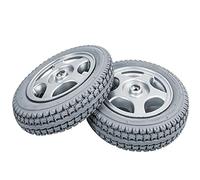 Accesorios para ruedas traseras para sillas de ruedas, rueda sólida de goma de 12 pulgadas, no inflable, silla de ruedas eléctrica para personas mayores, discapacitadas, gris (1 par)