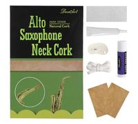 Accesorios para saxofón alto, kit de repuesto para corcho en saxofón alto, 2 corchos de saxofón, pegamento, grasa de corcho, cuchillo, cinta adhesiva y papel de lija