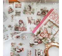 Accesorios para scrapbook, 20 hojas, personajes, niñas, flores, temática de invierno, álbum de pegatinas, álbum de fotos, álbum de fotos, álbum de recortes (esquina)