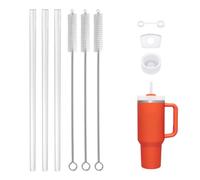 Accesorios para taza Stanley, incluye tapón de silicona a prueba de derrames para Stanley Quencher H1.0/H2.0, popote de repuesto para vasos Stanley de 30 onzas/40 onzas, además de cepillo limpiador de