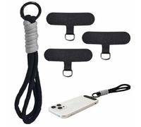 Accesorios para teléfono móvil 3 piezas parche ultrafino con 1 cordón negro, tether universal compatible con fundas estándar, fijación segura para colgar el móvil en cualquier ocasión