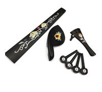 Accesorios para Violín 1 Juego de accesorios de ébano para violín 4/4 pieza trasera clavijas de afinación clavijas soporte para barbilla y diapasón(Color:Model 1)