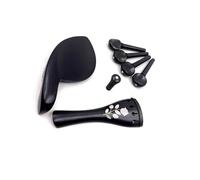Accesorios para Violín 1 Juego de pieza trasera de violín 4/4 + clavijas de afinación + clavijas + soporte para la barbilla/soporte para la barbilla accesorios de madera de ébano