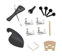 Accesorios para Violín, 15 Piezas de Piezas de Violín, Accesorios para Violín 4/4 con Pieza de, Botón Final de Tripa, Soporte para Barbilla, Tornillo para Reposapiés, Poste de