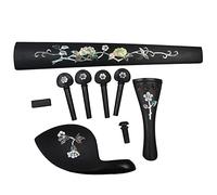 Accesorios Para Violín 4/4, Diapasón, Reposapiés, Pieza Trasera, Pasador De Extremo, Clavijas, Patrón De Flores Con Incrustaciones De Madera De Ébano Profesional Accesorios Violín