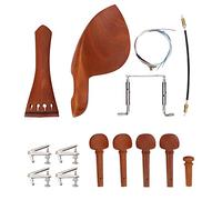 Accesorios para Violín 4/4, Madera de Azufaifo Chinrest Clavijas Tailpiece Tunners Endpin Cuerda(A + Cuerda )