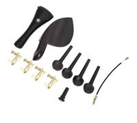 Accesorios para violín 4/4, madera de ébano natural, juego de 4 clavijas, pasador final, 4 afinadores dorados finos, tripa de cola accesorios violín