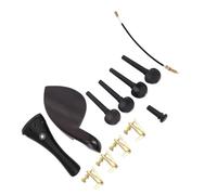Accesorios para violín 4/4, madera de ébano natural, juego de 4 Uds. De clavijas para mentón, pasador de extremo para reposapiés, 4 Uds., afinadores dorados finos accesorios violín