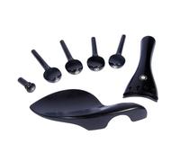 Accesorios para violín Accesorios para violín mentonera, clavijas para botones de cola, juego de madera de azufaifo, observaciones sobre el tamaño (Color : Ebony suit)