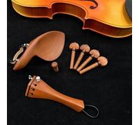 Accesorios Para Violín Clavijas De Afinación De Cordal De Palisandro 4/4 Clavijas De Afinación Soporte De Barbilla Piezas De Violín De Madera De Azufaifo De Ébano(4-4 E-1)